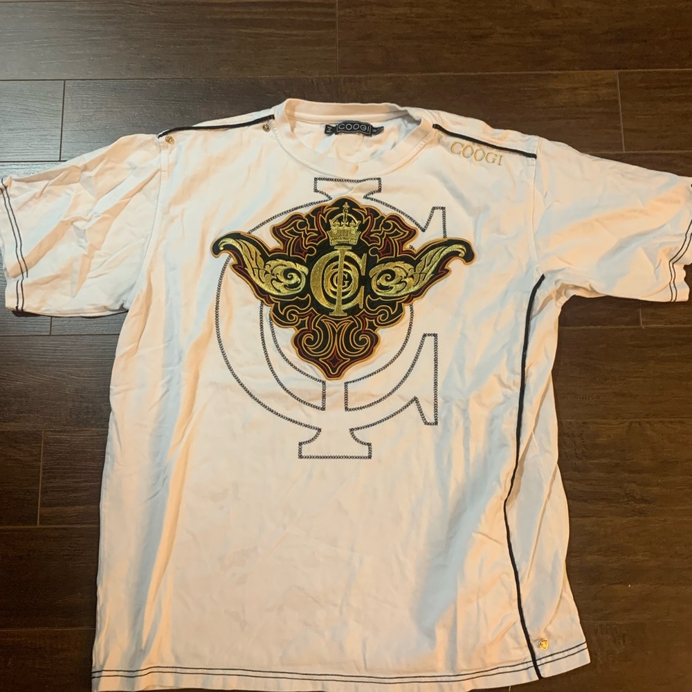 COOGI White and Gold Graphic Tee